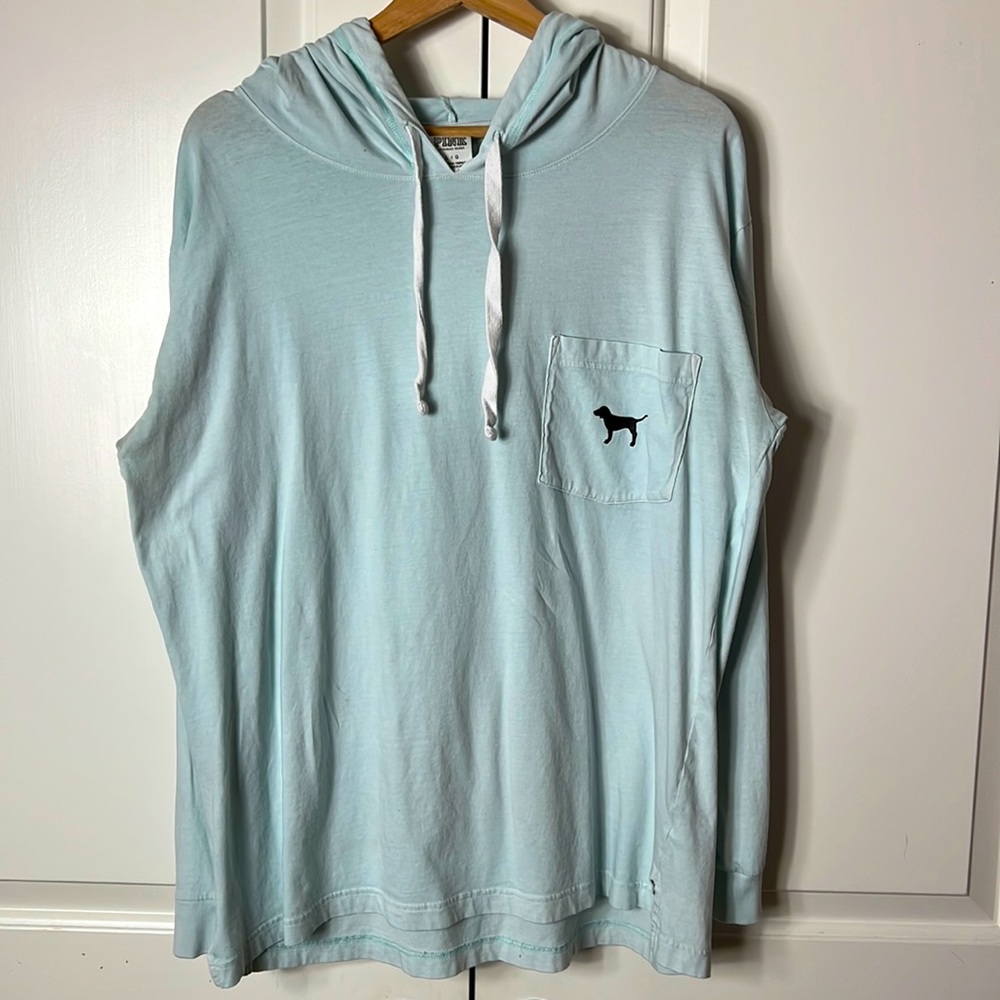 Victoria’s Secret PINK. Light blue sweatshirt with hoodie